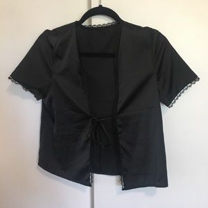 black satin top